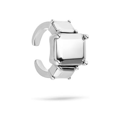 LIEBESKIND BERLIN Steel Diamond Earcuff Earcuff aus Edelstahl Silber 1,4 cm wasserfest & hautfreundlich LIEBESKIND BERLIN Steel Diamond Earcuff Earcuff aus Edelstahl Silber 1,4 cm wasserfest & hautfreundlich