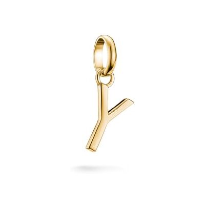 THOMAS SABO Charm-Anhänger Buchstabe Y Connect vergoldet 18k Vergoldung, Recyceltes 925 Silber THOMAS SABO Charm-Anhänger Buchstabe Y Connect vergoldet 18k Vergoldung, Recyceltes 925 Silber