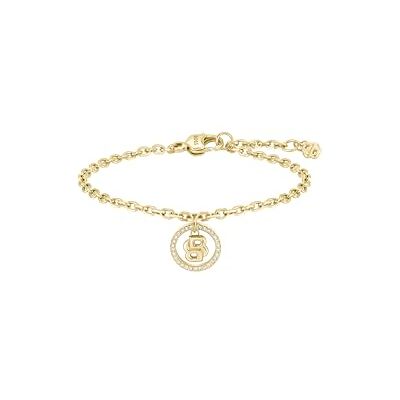 Boss Jewelry Armband mit Anhänger für Damen Kollektion DOUBLE B DIVINE aus Edelstahl mit Ionenplattierung in Gelbgold verziert mit Kristallen 1580807 Boss Jewelry Armband mit Anhänger für Damen Kollektion DOUBLE B DIVINE aus Edelstahl mit Ionenplattierung in Gelbgold verziert mit Kristallen 1580807