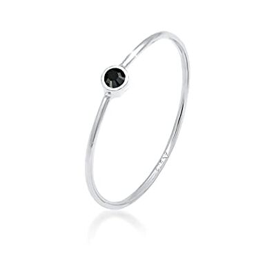 Elli Ring Damen Stacking Minimal Filigran mit Kristall in 925 Sterling Silber (52) Elli Ring Damen Stacking Minimal Filigran mit Kristall in 925 Sterling Silber (52)