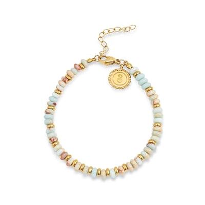 SINGULARU Full Daylight Armband. Edelstahl mit 18 Kt Vergoldeter Beschichtung und Naturstein. Schmuck für Damen. SINGULARU Full Daylight Armband. Edelstahl mit 18 Kt Vergoldeter Beschichtung und Naturstein. Schmuck für Damen.