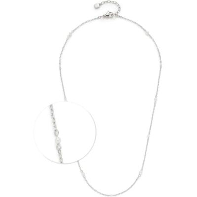 JEWELS BY LEONARDO Halskette Ciao Navina • kurze Anker-Kette aus silberfarbenem Edelstahl • filigrane, weiße Imitationsperlen • 42-47 cm Länge • Schmuck Geschenk Damen • 024452 JEWELS BY LEONARDO Halskette Ciao Navina • kurze Anker-Kette aus silberfarbenem Edelstahl • filigrane, weiße Imitationsperlen • 42-47 cm Länge • Schmuck Geschenk Damen • 024452