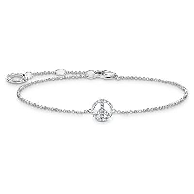 THOMAS SABO Armband Peace mit weißen Steinen silber 925 Sterlingsilber THOMAS SABO Armband Peace mit weißen Steinen silber 925 Sterlingsilber
