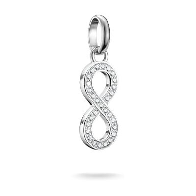 THOMAS SABO Charm-Anhänger Infinity-Zeichen mit Steinen Connect Silber Recyceltes 925 Silber THOMAS SABO Charm-Anhänger Infinity-Zeichen mit Steinen Connect Silber Recyceltes 925 Silber