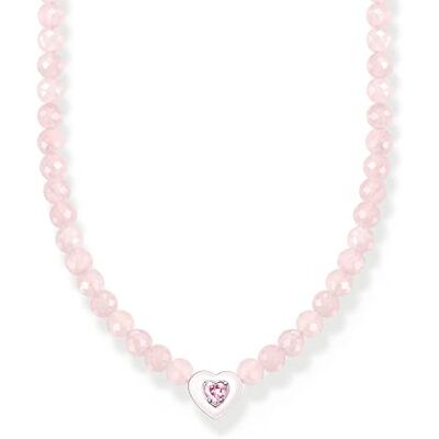 THOMAS SABO Choker Herz mit pinken Perlen 925 Sterlingsilber, Kaltemail THOMAS SABO Choker Herz mit pinken Perlen 925 Sterlingsilber, Kaltemail