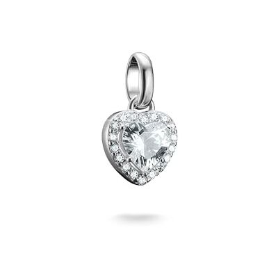 THOMAS SABO Charm-Anhänger Herz mit Steinen Connect Silber Recyceltes 925 Silber THOMAS SABO Charm-Anhänger Herz mit Steinen Connect Silber Recyceltes 925 Silber