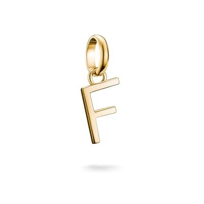 THOMAS SABO Charm-Anhänger Buchstabe F Connect vergoldet 18k Vergoldung, Recyceltes 925 Silber THOMAS SABO Charm-Anhänger Buchstabe F Connect vergoldet 18k Vergoldung, Recyceltes 925 Silber
