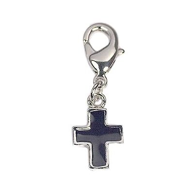 INNSPIRO NICE CHARMS Anhänger Metall Kreuz schwarz mit Karabiner 9x15mm 25u, 14mm., Metall, Kein Edelstein INNSPIRO NICE CHARMS Anhänger Metall Kreuz schwarz mit Karabiner 9x15mm 25u, 14mm., Metall, Kein Edelstein