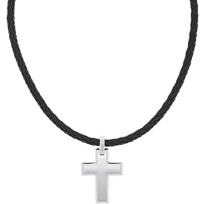 TOM TAILOR Kette mit Anhänger für Herren, Edelstahl, 47+5 cm, silber, Kreuz-Anhänger, Geschenkidee, Halsschmuck, Herrenschmuck, 2100699 TOM TAILOR Kette mit Anhänger für Herren, Edelstahl, 47+5 cm, silber, Kreuz-Anhänger, Geschenkidee, Halsschmuck, Herrenschmuck, 2100699
