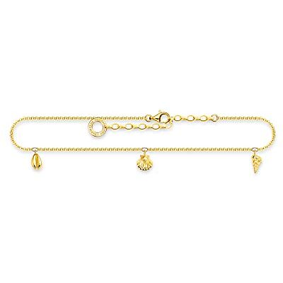 THOMAS SABO Fußkette Muscheln Gold 925 Sterlingsilber, 750 Gelbgold Vergoldung THOMAS SABO Fußkette Muscheln Gold 925 Sterlingsilber, 750 Gelbgold Vergoldung