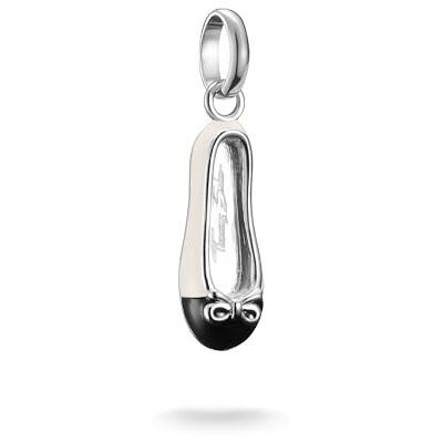 THOMAS SABO Charm-Anhänger Ballerina Cremeweiß Connect Silber Recyceltes 925 Silber, Kaltemail THOMAS SABO Charm-Anhänger Ballerina Cremeweiß Connect Silber Recyceltes 925 Silber, Kaltemail