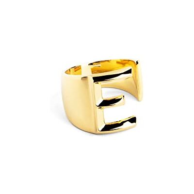 SINGULARU Personalisierter Signet Letter Ring. Messing mit 18 Kt Vergoldeter Beschichtung. Schmuck für Damen. Buchstabe E. SINGULARU Personalisierter Signet Letter Ring. Messing mit 18 Kt Vergoldeter Beschichtung. Schmuck für Damen. Buchstabe E.