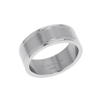 TOM TAILOR Ring für Herren, Edelstahl, 8 mm, silber, Geschenkidee, kommt in Schmuck Geschenk Box, 2100661 TOM TAILOR Ring für Herren, Edelstahl, 8 mm, silber, Geschenkidee, kommt in Schmuck Geschenk Box, 2100661