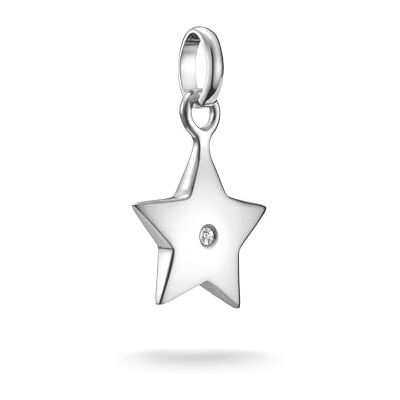 THOMAS SABO Charm-Anhänger Stern mit weißem Stein Connect Silber Recyceltes 925 Silber THOMAS SABO Charm-Anhänger Stern mit weißem Stein Connect Silber Recyceltes 925 Silber