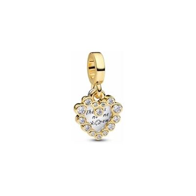 PANDORA Moments Funkelnder Doppel-Herzanhänger Charm aus 14K vergoldetem Sterling Silber mit Zirkonia, Kompatibel Me und Moments Armbändern, 763765C01 PANDORA Moments Funkelnder Doppel-Herzanhänger Charm aus 14K vergoldetem Sterling Silber mit Zirkonia, Kompatibel Me und Moments Armbändern, 763765C01