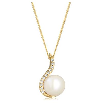 DIAMORE Elli DIAMONDS Halskette Damen Klassisch Perle mit Diamant (0.055 ct.) in 585 Gelbgold DIAMORE Elli DIAMONDS Halskette Damen Klassisch Perle mit Diamant (0.055 ct.) in 585 Gelbgold