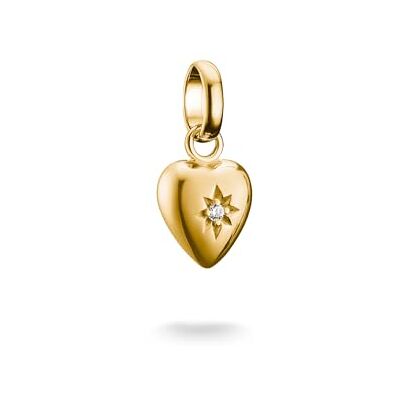 THOMAS SABO Charm-Anhänger Herz mit Stern Connect vergoldet 18k Vergoldung, Recyceltes 925 Silber THOMAS SABO Charm-Anhänger Herz mit Stern Connect vergoldet 18k Vergoldung, Recyceltes 925 Silber
