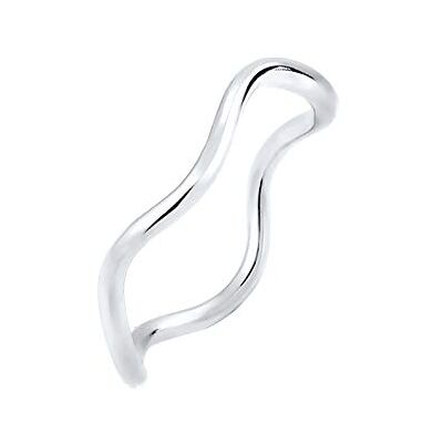 Elli Ring Damen Wellen Minimal Geo Trend in 925 Sterling Silber Elli Ring Damen Wellen Minimal Geo Trend in 925 Sterling Silber