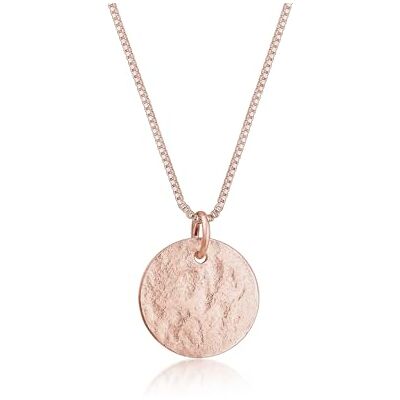 Elli Halskette Damen Plättchen Anhänger Gehämmert in 925 Sterling Silber Vergoldet Elli Halskette Damen Plättchen Anhänger Gehämmert in 925 Sterling Silber Vergoldet