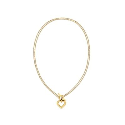 Tommy Hilfiger Jewelry Doppelte Ketten-Halskette für Damen aus Gelbgold mit einem Herz-Anhänger 2780968 Tommy Hilfiger Jewelry Doppelte Ketten-Halskette für Damen aus Gelbgold mit einem Herz-Anhänger 2780968