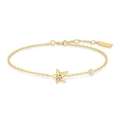 ANIA HAIE Damen Armband MELODIC POET Sparkling Star aus 925 Sterling Silber 14k vergoldet, Stern-Anhänger mit zwei Zirkonia besetzt, Länge 16,5cm + 2cm Verlängerung, inkl. Geschenkverpackung ANIA HAIE Damen Armband MELODIC POET Sparkling Star aus 925 Sterling Silber 14k vergoldet, Stern-Anhänger mit zwei Zirkonia besetzt, Länge 16,5cm + 2cm Verlängerung, inkl. Geschenkverpackung