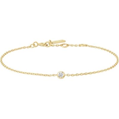 ANIA HAIE Damen Armband VOGUE MAVEN Sparkle Bezel aus 925 Sterling Silber 14k vergoldet, verziert mit einem Zirkonia, Länge: 16,5 cm + 2 cm Verlängerung, inkl. Geschenkverpackung ANIA HAIE Damen Armband VOGUE MAVEN Sparkle Bezel aus 925 Sterling Silber 14k vergoldet, verziert mit einem Zirkonia, Länge: 16,5 cm + 2 cm Verlängerung, inkl. Geschenkverpackung