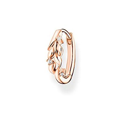 THOMAS SABO Einzel Creole Blätter mit weißen Steinen roségold 925 Sterlingsilber, 750 Roségold Vergoldung THOMAS SABO Einzel Creole Blätter mit weißen Steinen roségold 925 Sterlingsilber, 750 Roségold Vergoldung
