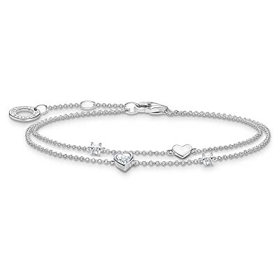THOMAS SABO Armband mit Herzen und weiße Steine silber 925 Sterlingsilber THOMAS SABO Armband mit Herzen und weiße Steine silber 925 Sterlingsilber