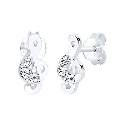 Elli Ohrringe Damen Ohrstecker Notenschlüssel Motiv Klassisch mit Kristalle aus 925 Sterling Silber Elli Ohrringe Damen Ohrstecker Notenschlüssel Motiv Klassisch mit Kristalle aus 925 Sterling Silber