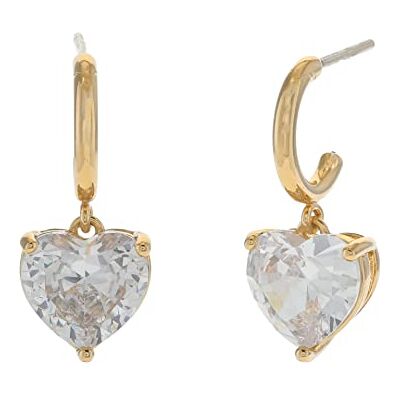 kate spade new york My Love Herz-Ohrstecker, Klar/Gold kate spade new york My Love Herz-Ohrstecker, Klar/Gold