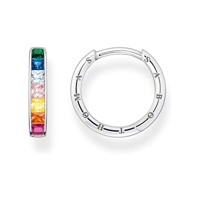 THOMAS SABO Creolen bunte Steine Pavé silber 925 Sterlingsilber THOMAS SABO Creolen bunte Steine Pavé silber 925 Sterlingsilber