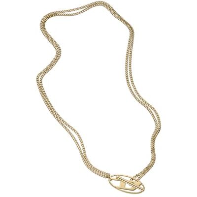 Diesel Herren-Edelstahl-Halskette mit Knebelverschluss, Helles Gold Diesel Herren-Edelstahl-Halskette mit Knebelverschluss, Helles Gold