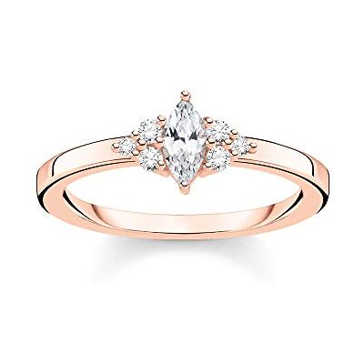 THOMAS SABO Ring Vintage weiße Steine roségold 925 Sterlingsilber, 750 Roségold Vergoldung THOMAS SABO Ring Vintage weiße Steine roségold 925 Sterlingsilber, 750 Roségold Vergoldung