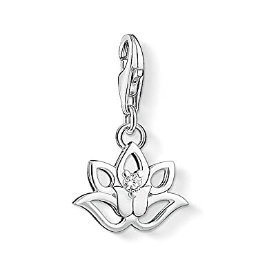 THOMAS SABO Damen Charm-Anhänger Lotos Blüte Charm Club 925 Sterling Silber 1300-051-14 THOMAS SABO Damen Charm-Anhänger Lotos Blüte Charm Club 925 Sterling Silber 1300-051-14