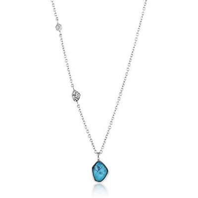 ANIA HAIE Damen Halskette MINERAL GLOW Turquoise aus Sterling Silber, besetzt mit zwei Silberplättchen und einem Türkis Anhänger, Länge 46cm + 5cm Verlängerung, inkl. Geschenkverpackung ANIA HAIE Damen Halskette MINERAL GLOW Turquoise aus Sterling Silber, besetzt mit zwei Silberplättchen und einem Türkis Anhänger, Länge 46cm + 5cm Verlängerung, inkl. Geschenkverpackung