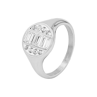 TOM TAILOR Ring für Damen, Edelstahl, mit Preciosa, 11 mm, silber, Geschenkidee, kommt in Schmuck Geschenk Box, 2100679 TOM TAILOR Ring für Damen, Edelstahl, mit Preciosa, 11 mm, silber, Geschenkidee, kommt in Schmuck Geschenk Box, 2100679