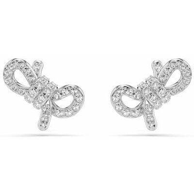 Swarovski Lifelong Ohrstecker, Pavé, Schleife, Weiß, Rhodiniert Swarovski Lifelong Ohrstecker, Pavé, Schleife, Weiß, Rhodiniert