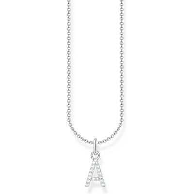 THOMAS SABO Halskette Buchstabe A 925 Sterling Silber mit Zirkonia KE2240-051-14 THOMAS SABO Halskette Buchstabe A 925 Sterling Silber mit Zirkonia KE2240-051-14