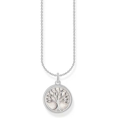 THOMAS SABO Kette mit Tree-of-Love-Anhänger und weißer Emaille Silber 925 Sterlingsilber, Kaltemail THOMAS SABO Kette mit Tree-of-Love-Anhänger und weißer Emaille Silber 925 Sterlingsilber, Kaltemail