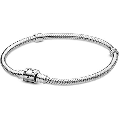 PANDORA Schlangen-Gliederarmband mit Zylinder-Verschluss in Sterling-Silber Moments Collection, Größe 19 PANDORA Schlangen-Gliederarmband mit Zylinder-Verschluss in Sterling-Silber Moments Collection, Größe 19