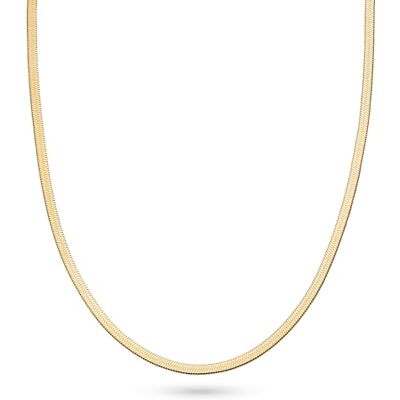 s.Oliver Necklace Elegante Halskette aus poliertem Edelstahl IP Gold Schlangenkette 45 cm wasserfest & hautfreundlich s.Oliver Necklace Elegante Halskette aus poliertem Edelstahl IP Gold Schlangenkette 45 cm wasserfest & hautfreundlich