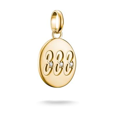 THOMAS SABO Charm-Anhänger Engelzahl 333 mit Steinen Connect vergoldet 18k Vergoldung, Recyceltes 925 Silber THOMAS SABO Charm-Anhänger Engelzahl 333 mit Steinen Connect vergoldet 18k Vergoldung, Recyceltes 925 Silber