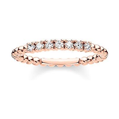 THOMAS SABO Ring Kugeln mit weißen Steinen roségold vergoldetes Silber TR2323-416-14-48 THOMAS SABO Ring Kugeln mit weißen Steinen roségold vergoldetes Silber TR2323-416-14-48