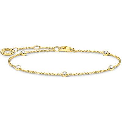 THOMAS SABO Armband weiße Steine gold 925 Sterlingsilber, 750 Gelbgold Vergoldung THOMAS SABO Armband weiße Steine gold 925 Sterlingsilber, 750 Gelbgold Vergoldung