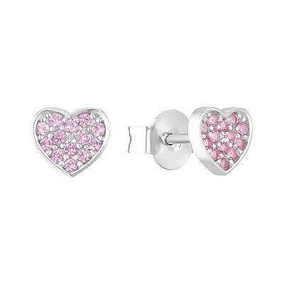s.Oliver Ohrstecker 925 Sterling Silber Mädchen Kinder Ohrschmuck, mit Zirkonia synth., 0,7 cm, Silber, Herz, Kommt in Schmuck Geschenk Box, 2036821 s.Oliver Ohrstecker 925 Sterling Silber Mädchen Kinder Ohrschmuck, mit Zirkonia synth., 0,7 cm, Silber, Herz, Kommt in Schmuck Geschenk Box, 2036821