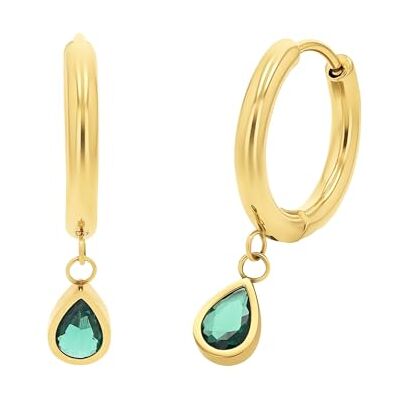 Amor Creolen Edelstahl Damen Ohrschmuck, mit Zirkonia synth., 2,7 cm, Gold, Kommt in Schmuck Geschenk Box, 2034293 Amor Creolen Edelstahl Damen Ohrschmuck, mit Zirkonia synth., 2,7 cm, Gold, Kommt in Schmuck Geschenk Box, 2034293
