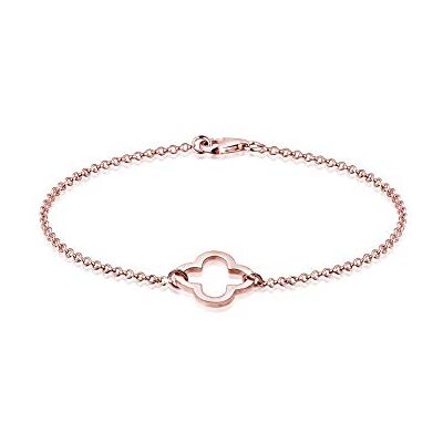 Elli Armband Damen mit Cut-Out Kleeblatt Symbol in 925 Sterling Silber rosé vergoldet Elli Armband Damen mit Cut-Out Kleeblatt Symbol in 925 Sterling Silber rosé vergoldet