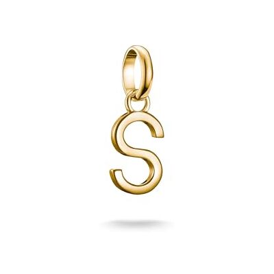 THOMAS SABO Charm-Anhänger Buchstabe S Connect vergoldet 18k Vergoldung, Recyceltes 925 Silber THOMAS SABO Charm-Anhänger Buchstabe S Connect vergoldet 18k Vergoldung, Recyceltes 925 Silber