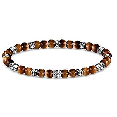 THOMAS SABO Armband Talisman Tigerauge 925 Sterlingsilber, Geschwärzt THOMAS SABO Armband Talisman Tigerauge 925 Sterlingsilber, Geschwärzt