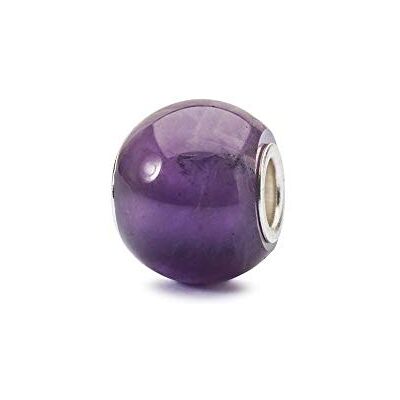 Trollbeads Charm Runder Amethyst aus Edelstein in der Farbe Lila, TSTBE-00025 Trollbeads Charm Runder Amethyst aus Edelstein in der Farbe Lila, TSTBE-00025